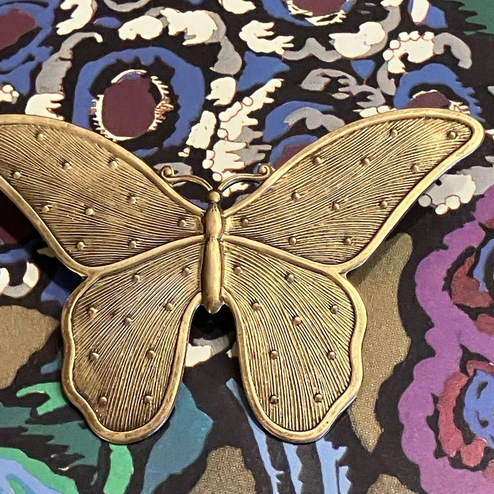 Brass Butterfly Brooch - Vintage-Inspired Statement Pin